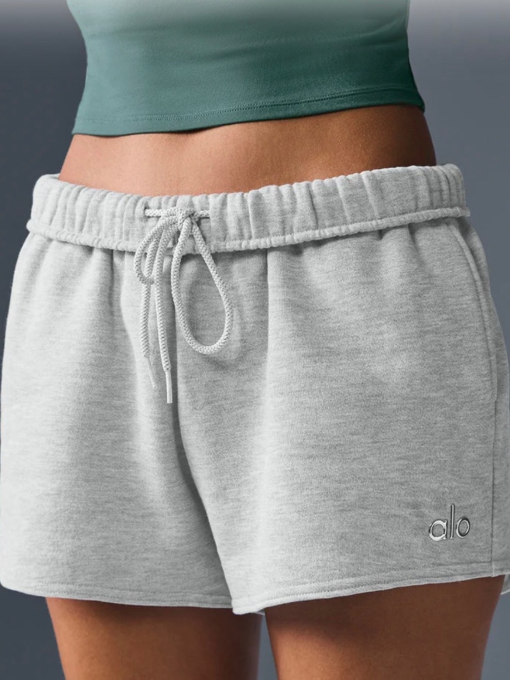 ALO Yoga Light Gray Athletic Lounge Shorts